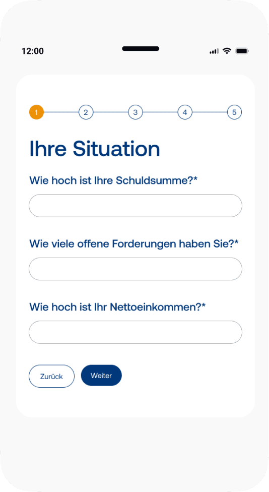 Mockup Anfrageformular